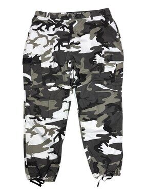 VINTAGE ARMY WHITE CAMO Cargo Pants Combat Military Trousers Mens 2XL